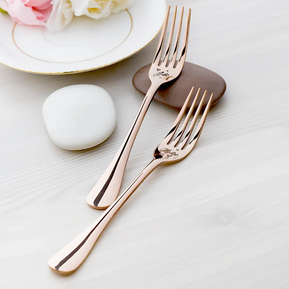 Engraved Wedding Fork Set